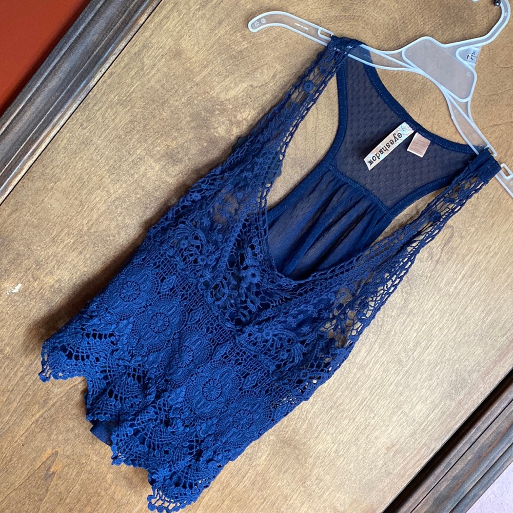 Crocheted style tank top